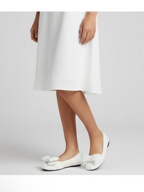 NEW Jeffrey Campbell Puffy Bow Out Ballet Flat Minnie Mouse Style White Sz 7